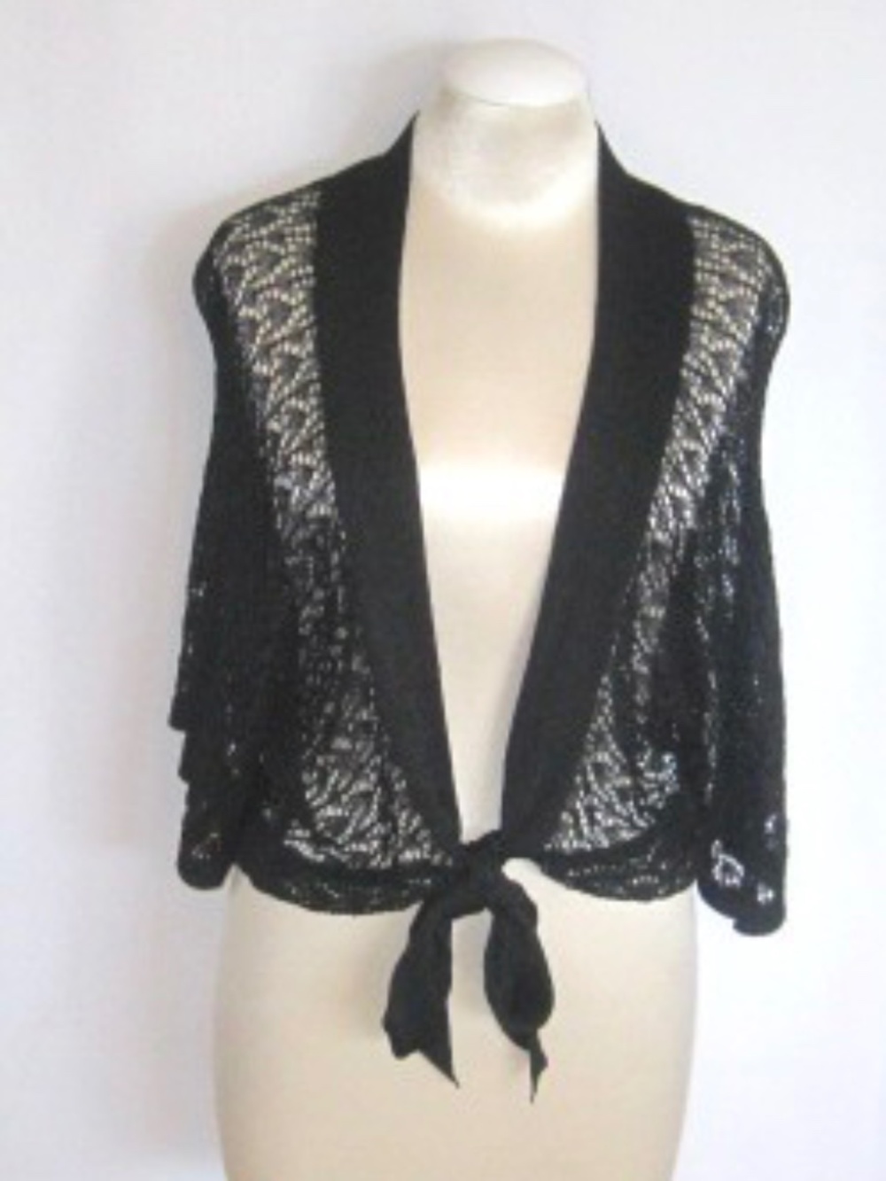 Creation Crochet Knit Cardigan With Tie Front